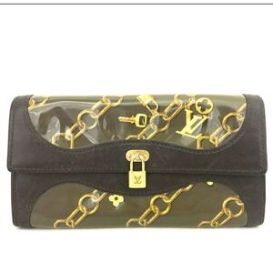 Aurhentic Louis Vuitton Monogram Charm PVC Long Bifold Wallet /S0530